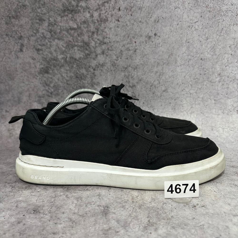 Cole Haan GrandPro Rally Court Sneaker Mens 10 Black Canvas C34741 Low Top